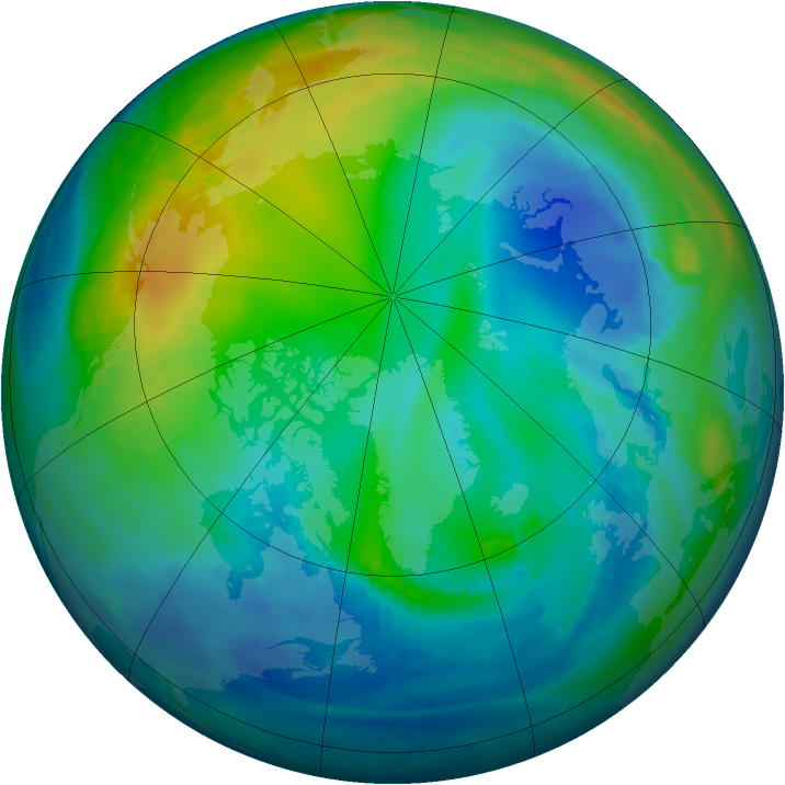 Arctic ozone map for 23 November 1999